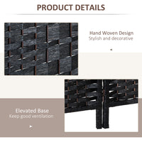 6ft Folding Room Divider, 4 Panel Wall Partition with Wooden Frame for Bedroom, Home Office, Black