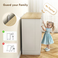 Modern Sideboard Cabinet, 41" Kitchen Buffet Cabinet with Drawer, Adjustable Shelf, 3 Doors for Dining Room, White