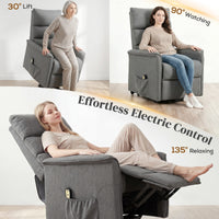Lift Chair for Elderly, Power Chair Recliner with Remote Control, Side Pockets for Living Room, Dark Grey