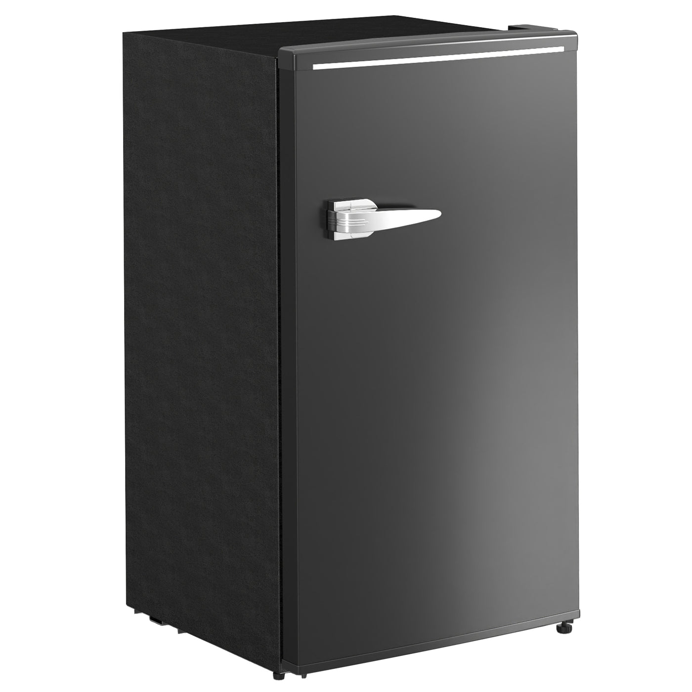 Retro Mini Fridge, 3.1 Cu. Ft Single Door Compact Refrigerator with Adjustable Thermostat, 2 Glass Shelves, Black