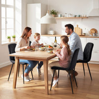 Dining Chairs Set of 4, Upholstered Dining Room Chairs with Steel Legs, Modern Kitchen Chair for Dining Room, Black