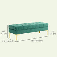 End of Bed Bench, Upholstered Bench, Entryway Shoe Bench with Button Tufted for Living Room, Bedroom, Dark Green