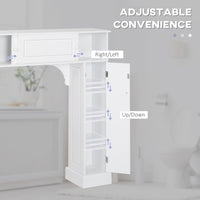 Modern Over The Toilet Storage, Bathroom Cabinets Over Toilet with 2 Sliding Doors, 3 Adjustable Shelves, White