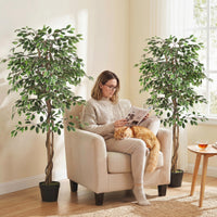 5.3 FT Artificial Tree, Indoor Fake Ficus with Pot, for Home Office Living Room Decor