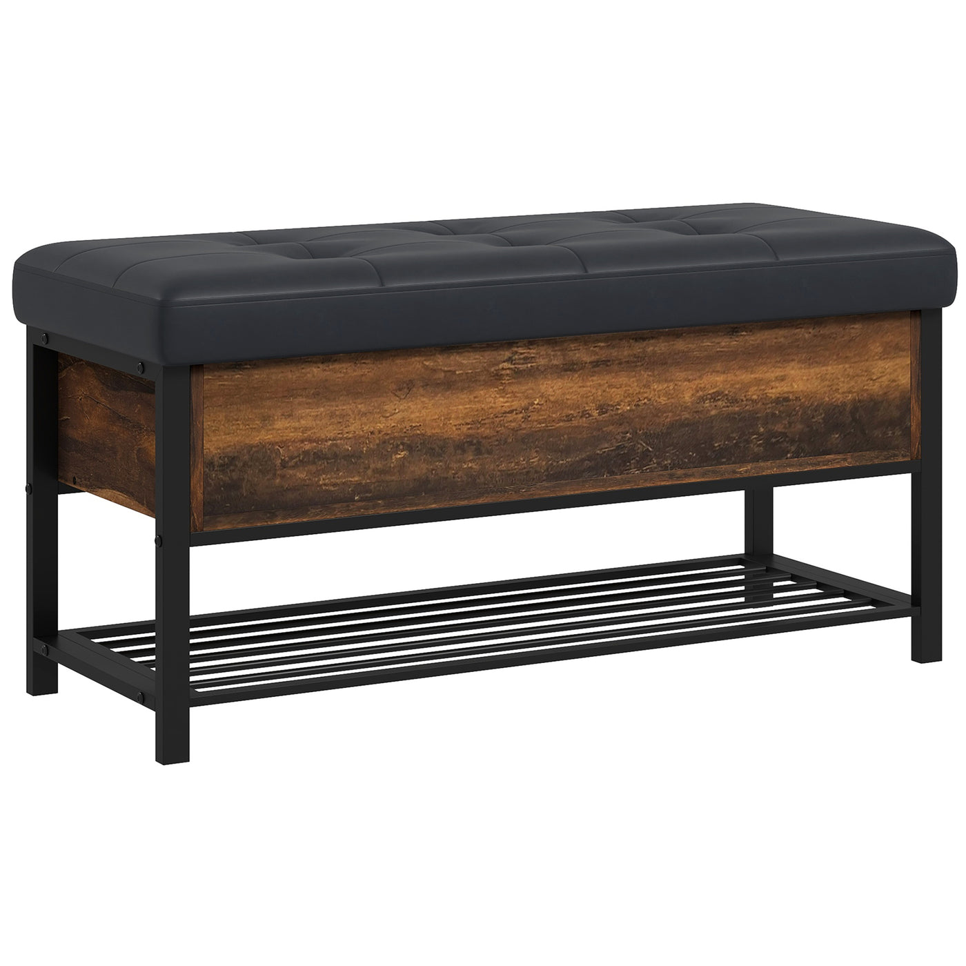 Shoe Storage with Seat, Upholstered Hallway Bench, Shoe Bench with Flip Top and Hidden Space for 4 Pairs of Shoes