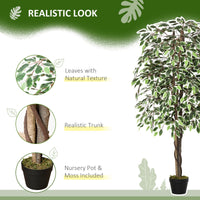5.3ft Artificial Tree, Indoor Fake Ficus with Pot, for Home Office Living Room Decor