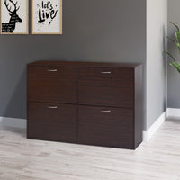 Flip Down Shoe Storage, Multi Cabinet, Wooden Shoe Rack, Entryway Shelf, 4 Drawer Organizer, Freestanding Unit, Brown