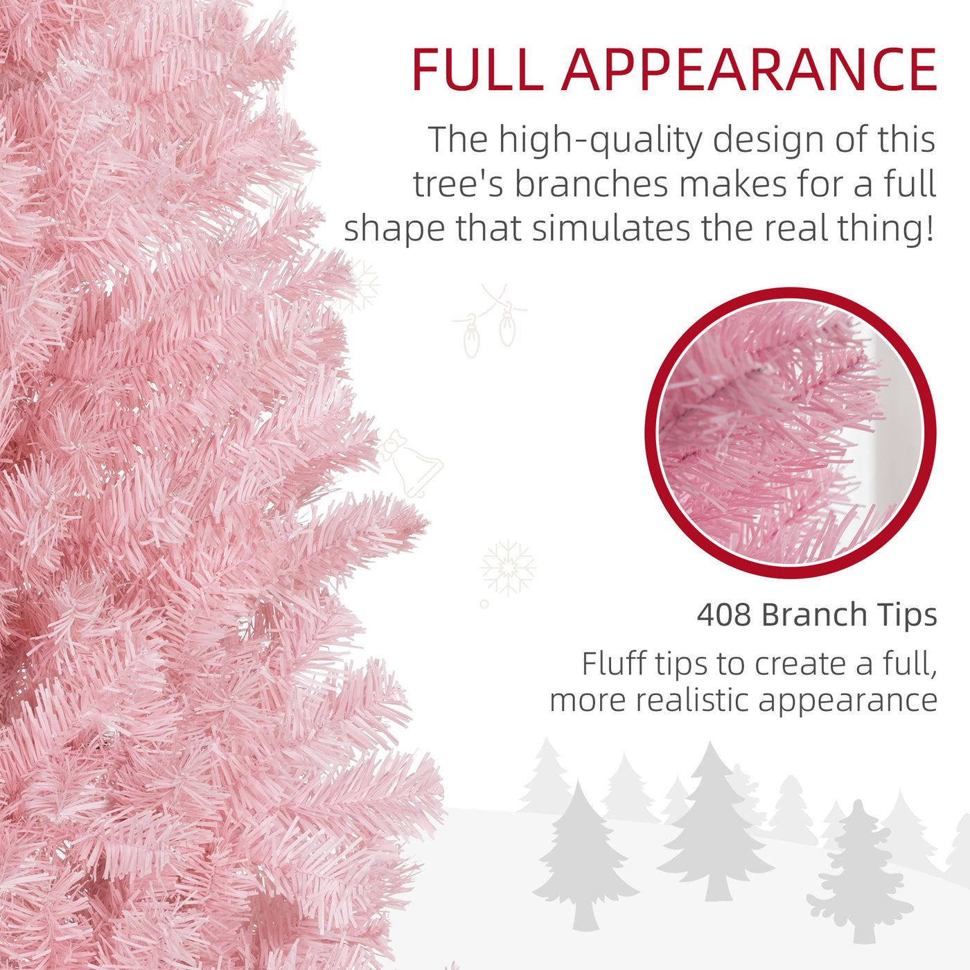 5FT Pencil Christmas Tree, Artificial Christmas Tree with Automatic Open for Home Party, Pink