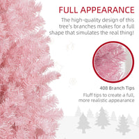5FT Pencil Christmas Tree, Artificial Christmas Tree with Automatic Open for Home Party, Pink