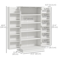 Freestanding Pantry Cabinet 41 Inch Kitchen Pantry with Spice Racks and Adjustable Shelves for Home Use, White