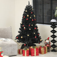 6ft Artificial Christmas Trees with Auto Open and Steel Base, Black