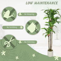 5FT Dracaena Fake Plant, Artificial Plant with Bendable Trunks for Home Office Decor, Green
