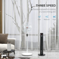 Tower Fan and 16" Pedestal Fan Set, with Remote Control, Height Adjustable, Tilted Head, Timer, Oscillating Standing Fan, Stand Floor Fans for Bedroom, White