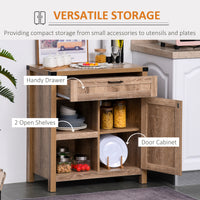 Rustic Barn Door Storage Cabinet Modern Farmhouse Buffet Sideboard for Kitchen and Dining Room, Light Oak