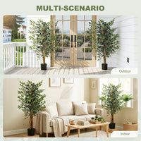 Artificial Tree, Fake Ficus Tree with Leaves, Faux Plant in Nursery Pot for Indoor Decoration