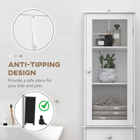 Tall Bathroom Cabinet, Bathroom Storage Cabinet with Drawers, 2 Doors and Adjustable Shelves, White