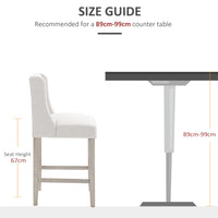 Modern Counter Bar Stools Tufted Upholstered Counter Chairs Set of 2 for Kitchen, Beige