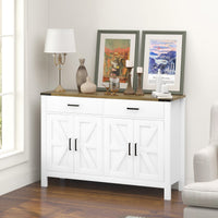 Sideboard Buffet Cabinet, Farmhouse Kitchen Storage Cabinet w/ 2 Drawers and Shelves for Living Room, Entryway