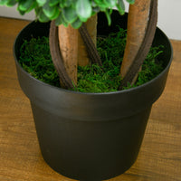 3.6ft Artificial Tree, Triple Ball Boxwood Topiary with Pot and Sandalwood Leaves, for Indoor Outdoor Home