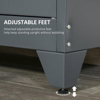 Metal Storage Cabinet, Industrial Sideboard Buffet Cabinet with 2 Louvered Doors, Adjustable Shelves, Grey