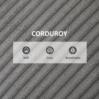 Corduroy Accent Chair Armchair with Wide Seat and Soft Padded Armrests for Reading, Bedroom, Dark Grey