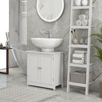 Bathroom Vanity, 24" Pedestal Sink Bathroom Vanity Furniture with 2 Doors and Shelf, White