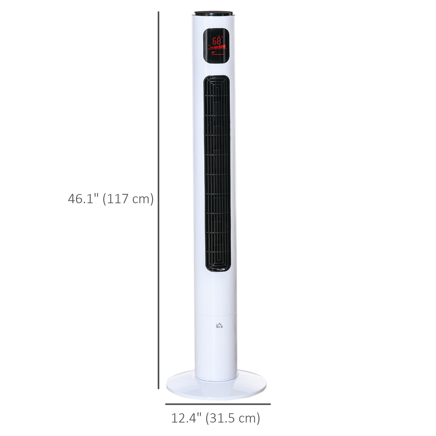 Freestanding Tower Fan Cooling for Home Bedroom with Oscillating, 3 Speed, 12h Timer, LED Sensor Panel, Remote Controller, White
