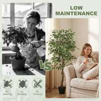 5.3 FT Artificial Tree, Indoor Fake Ficus with Pot, for Home Office Living Room Decor