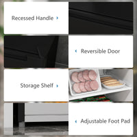 Upright Freezer, 3 Cu.Ft Mini Freezer with Reversible Single Door, Adjustable Thermostat for Home, Dorm, Black