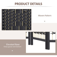 3 Panel Folding Room Divider, Portable Privacy Screen, Wave Fiber Room Partition for Home Office, Black