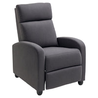 Fabric Recliner Sofa Manual Recliner, Home Theater Seating Single Reclining Sofa Chair with Padded Seat for Living Room, Dark Grey