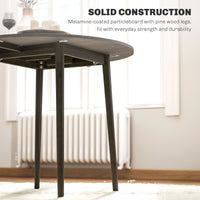 Folding Dining Table, Round Drop Leaf Kitchen Table for Small Spaces with Wood Legs, Distressed Grey