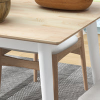 47" x 30" Dining Table, Farmhouse Dining Room Table with Pine Wood Frame, Space Saving Kitchen Table, Natural
