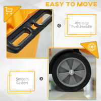 Janitorial Cart with 3 Shelves, Cleaning Cart on Wheels with Rubbish Bag and Mop Holders for Hotel, Housekeeping, Black