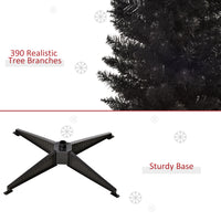 6 Pencil Christmas Tree, Slim Artificial Xmas Tree with Realistic Branches, Sturdy Metal Stand, Black