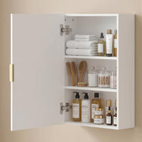 Bathroom Medicine Cabinet, Modern Wall Cabinet with Adjustable Shelves and Single Door for Laundry Room