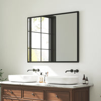 30" x 40" Bathroom Mirror for Wall, Rectangular Mirror for Living Room, Bedroom, Entryway, Black