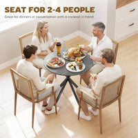 31.5" Industrial Round Dining Table - Distressed Grey