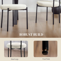 4 Pieces Kitchen Chairs, Modern Dining Chairs with Corduroy Upholstery and Steel Legs for Living Room, Beige