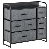 7-Bin Dresser Storage Tower Cabinet Organizer Unit, Easy Pull Fabric Bins with Metal Frame