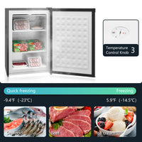 Upright Freezer, 3 Cu.Ft Mini Freezer with Reversible Single Door, Adjustable Thermostat for Home, Dorm, Silver