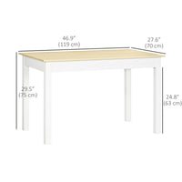 Kitchen Table, Dining Table for 4 to 6 People, 46.9" W x 27.6" D x 29.5" H, Oak