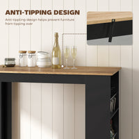 Modern Bar Table, Counter Height Dining Table with 3 Storage Shelves for Kitchen, Dining Room, Living Room, Walnut