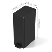 5.3 gal/20 L Stainless Steel Kitchen Garbage Can with Soft-close Lid, Foot Pedal, Fingerprint-Proof, Black