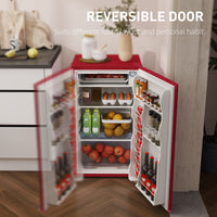 Compact Refrigerator, Mini Fridge with Freezer, Adjustable Shelf, Mechanical Thermostat and Reversible Door, Red
