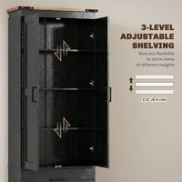 67" Tall Kitchen Pantry Storage Cabinet, Kitchen Pantry Cabinet with Doors, Drawers and Adjustable Shelves, Black