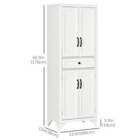 Freestanding Storage Cabinet, Kitchen Pantry Cabinet with 2 Shelves, 4 Doors, Kitchen Storage Cabinets for Dining Room