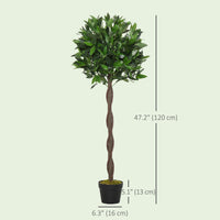 4FT Artificial Laurel Tree Set of 2, Lifelike Fake Plant with 564 Leaves, Potted Fake Plant for Home Office Decor, Green