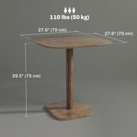Dining Table for 4 People - Modern Kitchen Table with Wood-Effect Top, 27.6" x 27.6", Dark Brown