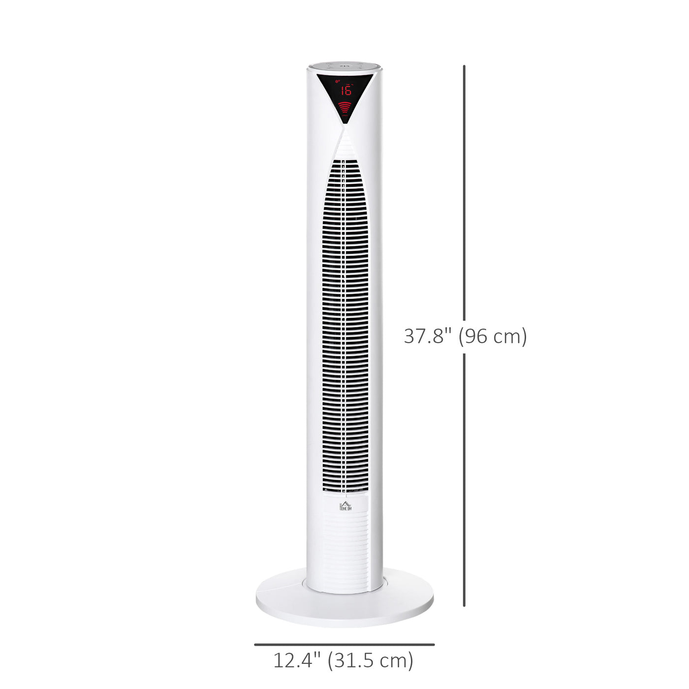 Freestanding Tower Fan Cooling for Home Bedroom with 3 Speed, 12h Timer, Oscillating, LED Sensor Panel, Remote Controller, White